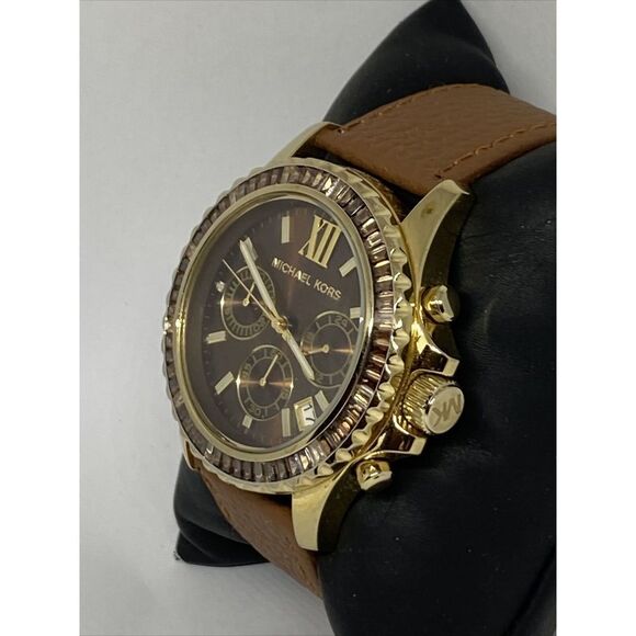 Michael Kors Everest MK5873 Women's Brown Leather Analog Dial Quartz Watch JK568 - Picture 4 of 12